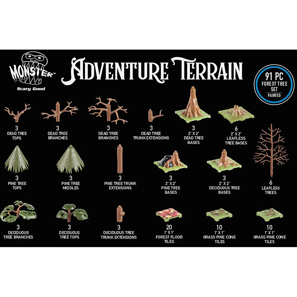 Monster Adventure Terrain: Painted - Forest Tree Set (91) 6 Monster Adventure Terrain: Painted - Forest Tree Set (91) - Image 4