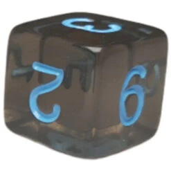 R4I Dice W/Arch'd4: Translucent - Black W/ Light Blue (15) (Preorder) -Gamegenic Store R4I50105 FC 3