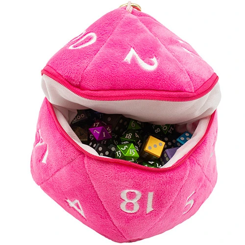Ultra Pro Dice Bag: D20 Plush - Pink 4 Ultra Pro Dice Bag: D20 Plush - Pink - Image 2