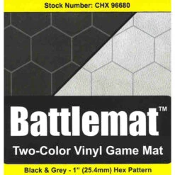 Chessex Reversible Battlemat: 1-inch Hex - Black/Grey (23.5" X 26")