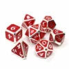 Die Hard Dice Polyhedral Set: Mythica - Platinum Ruby (7) (Last Chance) -Gamegenic Store dhd109493