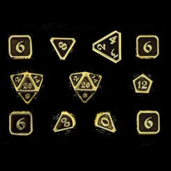 Die Hard Dice Polyhedral Set: Mythica - Gold Onyx (11) (Last Chance)