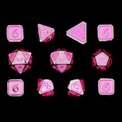 Die Hard Dice Polyhedral Set: Mythica - Platinum Pink Sapphire (11) (Last Chance)