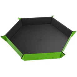 Gamegenic Magnetic Dice Tray: Hexagonal Black/Green (Preorder)