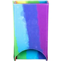 Metallic Dice Games: Velvet Fold-Up Dice Tower: Watercolor Rainbow
