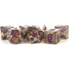 Metallic Dice Games: 16mm Polyhedral Set - Gray Foil With Purple (7) (Last Chance) -Gamegenic Store md619