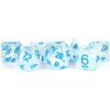 Metallic Dice Games: 16mm Polyhedral Set - Flash - Clear With Blue (7)