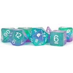 Metallic Dice Games: 16mm Polyhedral Set - Unicorn - Aurora (7)