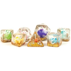 Metallic Dice Games: 16mm Polyhedral Set - Rainbow Dinosaur (7)