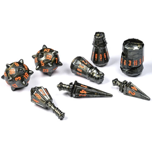 Warrior Polyhedral Set: Steel Grey (8) 3 Warrior Polyhedral Set: Steel Grey (8)