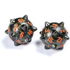 Warrior D20 Set: Spiked Balls - Steel Grey (2)