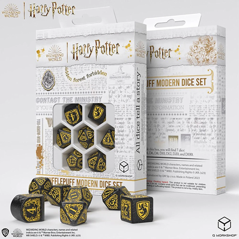 Harry Potter Dice: Hufflepuff Black Set (7) 3 Harry Potter Dice: Hufflepuff Black Set (7)
