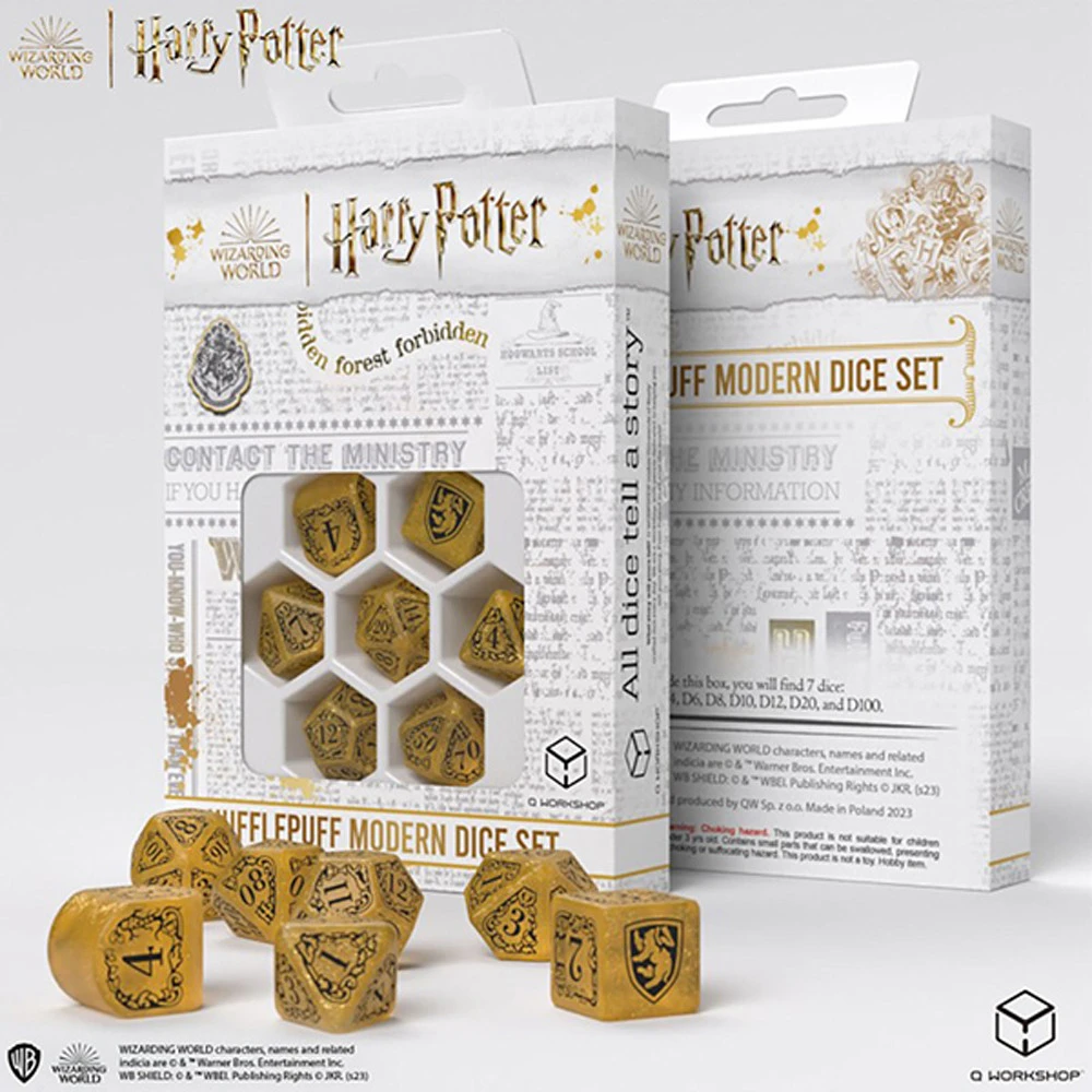 Harry Potter Dice: Hufflepuff Yellow Set (7) 3 Harry Potter Dice: Hufflepuff Yellow Set (7)