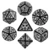 Q-Workshop Black & White Steampunk Dice Set (7) (Last Chance) -Gamegenic Store qwssste05