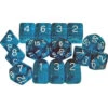 R4I Dice W/ Arch'd4: Translucent - Peacock Blue W/ White (15) -Gamegenic Store r4i50119 fc