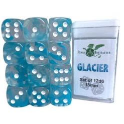 R4I Dice: 18mm D6 Cube - Diffusion Glacier (12) (Preorder)