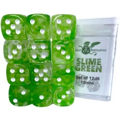 R4I Dice: 18mm D6 Cube - Diffusion Slime Green (12) (Preorder)