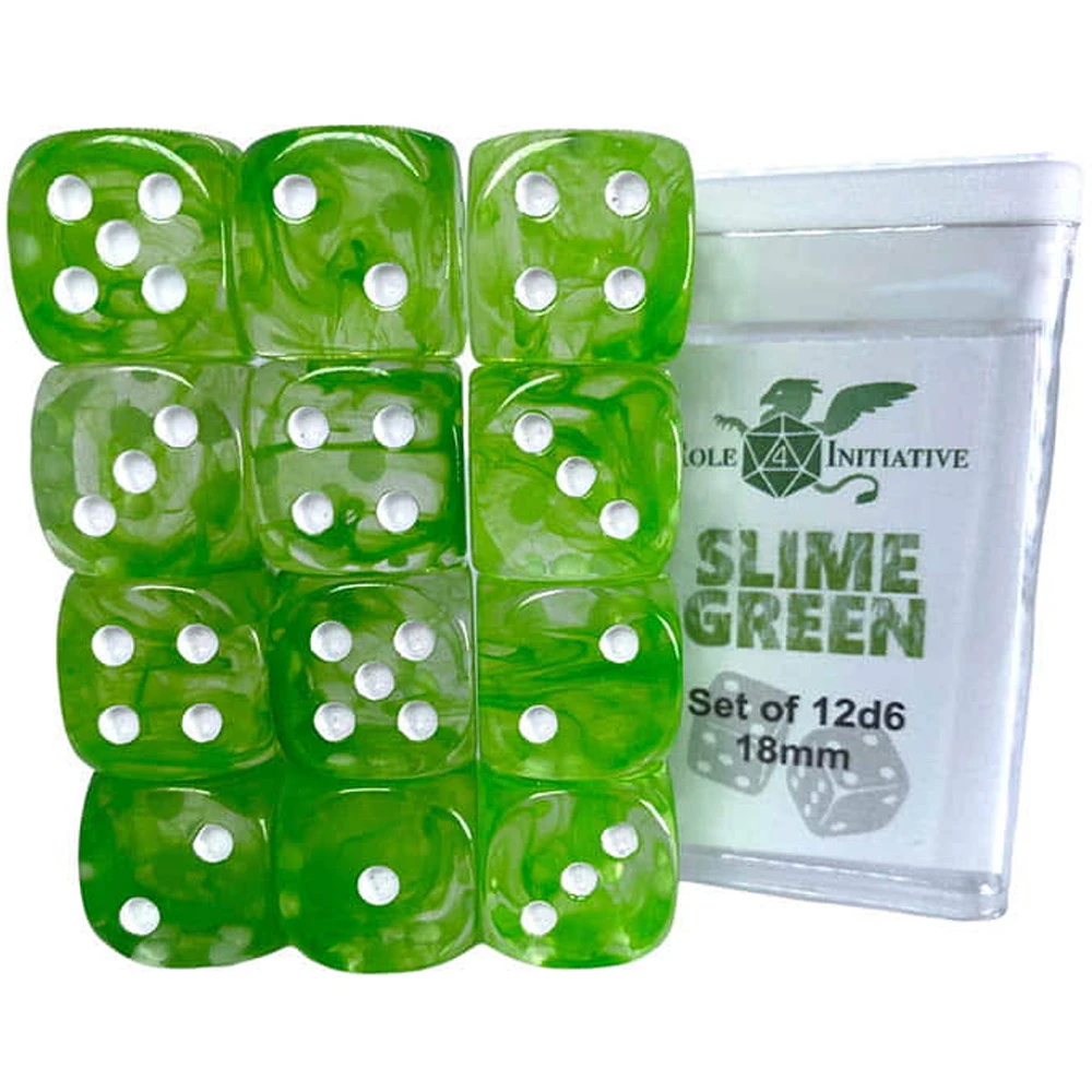 R4I Dice: 18mm D6 Cube - Diffusion Slime Green (12) (Preorder) 3 R4I Dice: 18mm D6 Cube - Diffusion Slime Green (12) (Preorder)