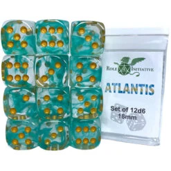 R4I Dice: 18mm D6 Cube - Diffusion Atlantis (12) (Preorder)