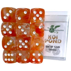 R4I Dice: 18mm D6 Cube - Diffusion Koi Pond (12) (Preorder)