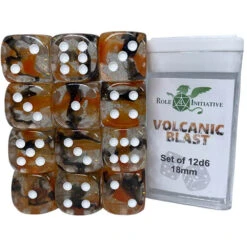 R4I Dice: 18mm D6 Cube - Diffusion Volcanic Blast (12) (Preorder)