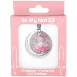 Valentines' Snowglobe D20 Necklace