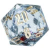 54mm D20 Snowglobe: Silver/Red/Green With Gold (1) -Gamegenic Store sdz001201