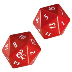 Ultra Pro D&D Heavy Metal D20 Set: Red W/ White (2) -Gamegenic Store upr18396 2