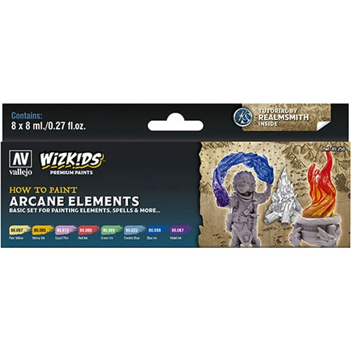 Vallejo Wizkids Premium Paint Set: Arcane Elements 3 Vallejo Wizkids Premium Paint Set: Arcane Elements
