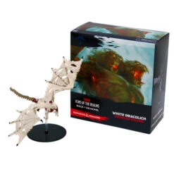 D&D Icons Of The Realms Miniatures: Rage Of Demons - White Dracolich Premium Figure -Gamegenic Store wzk72068 2